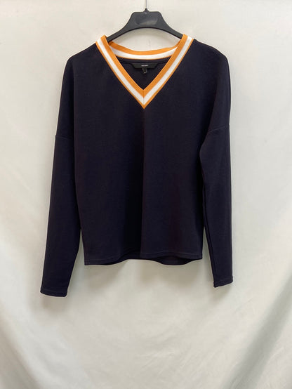 VERO MODA.Blusa azul cuello pico T.XS