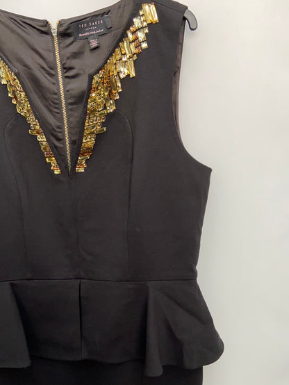 TED BAKER. Black ruffle dress