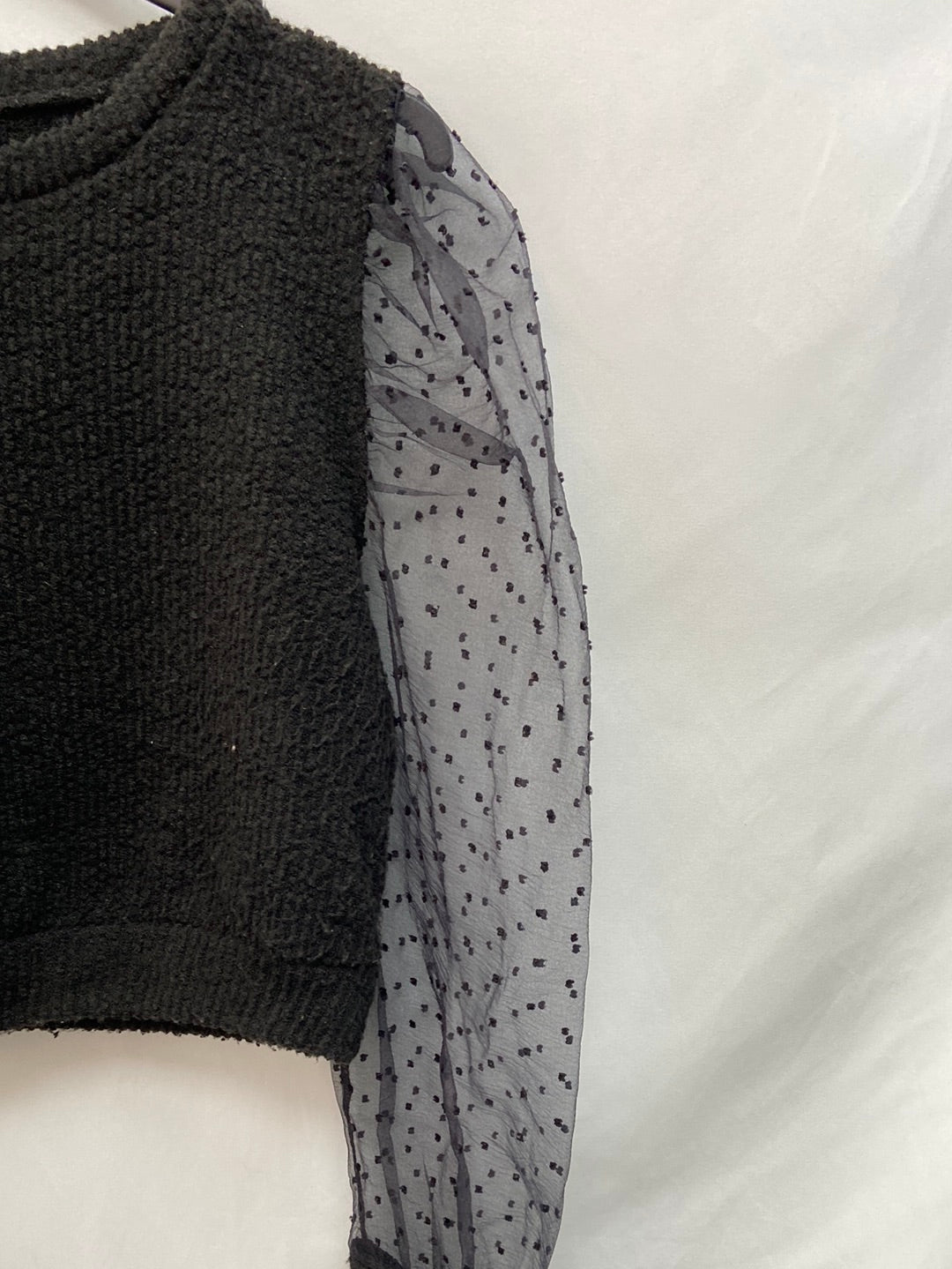 OTRAS.Top negro doble textura T.S/M