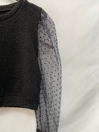 OTRAS.Top negro doble textura T.S/M