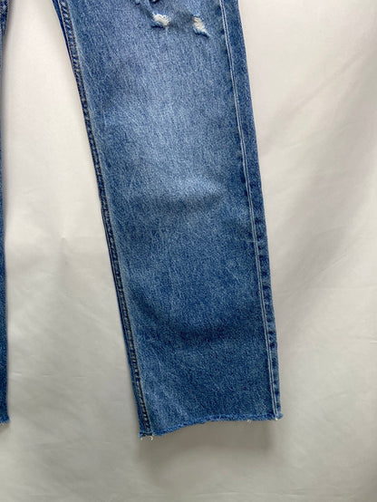 ZARA.Pantalones vaqueros rectos rotos T.34