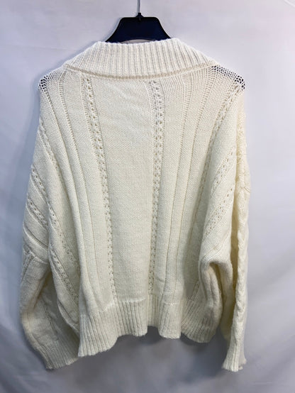 SHEIN.Jersey blanco gordito pico TU(s/m)