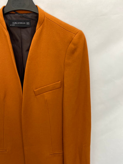 ZARA.Abrigo estilo blazer naranja oscuro T.XS