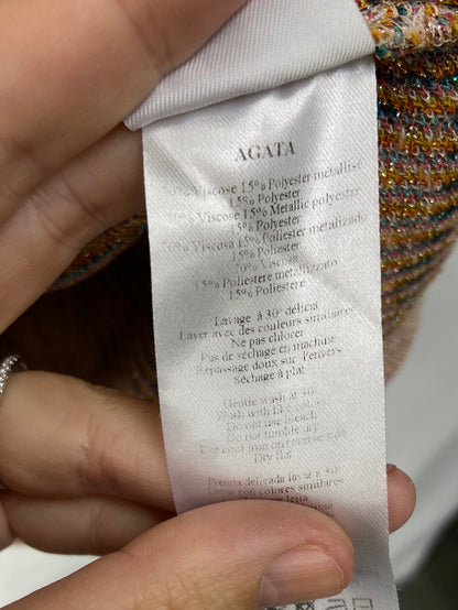 DES PETITS HAUTS. pink floral sweater Ts/m