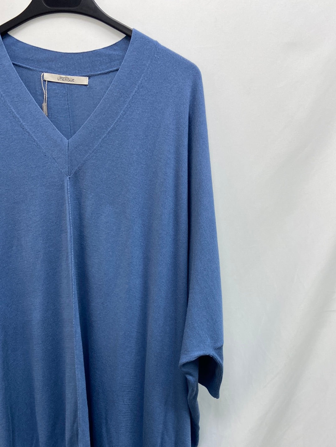 UTERQÜE.Jersey largo punto azul T.S (Tara)