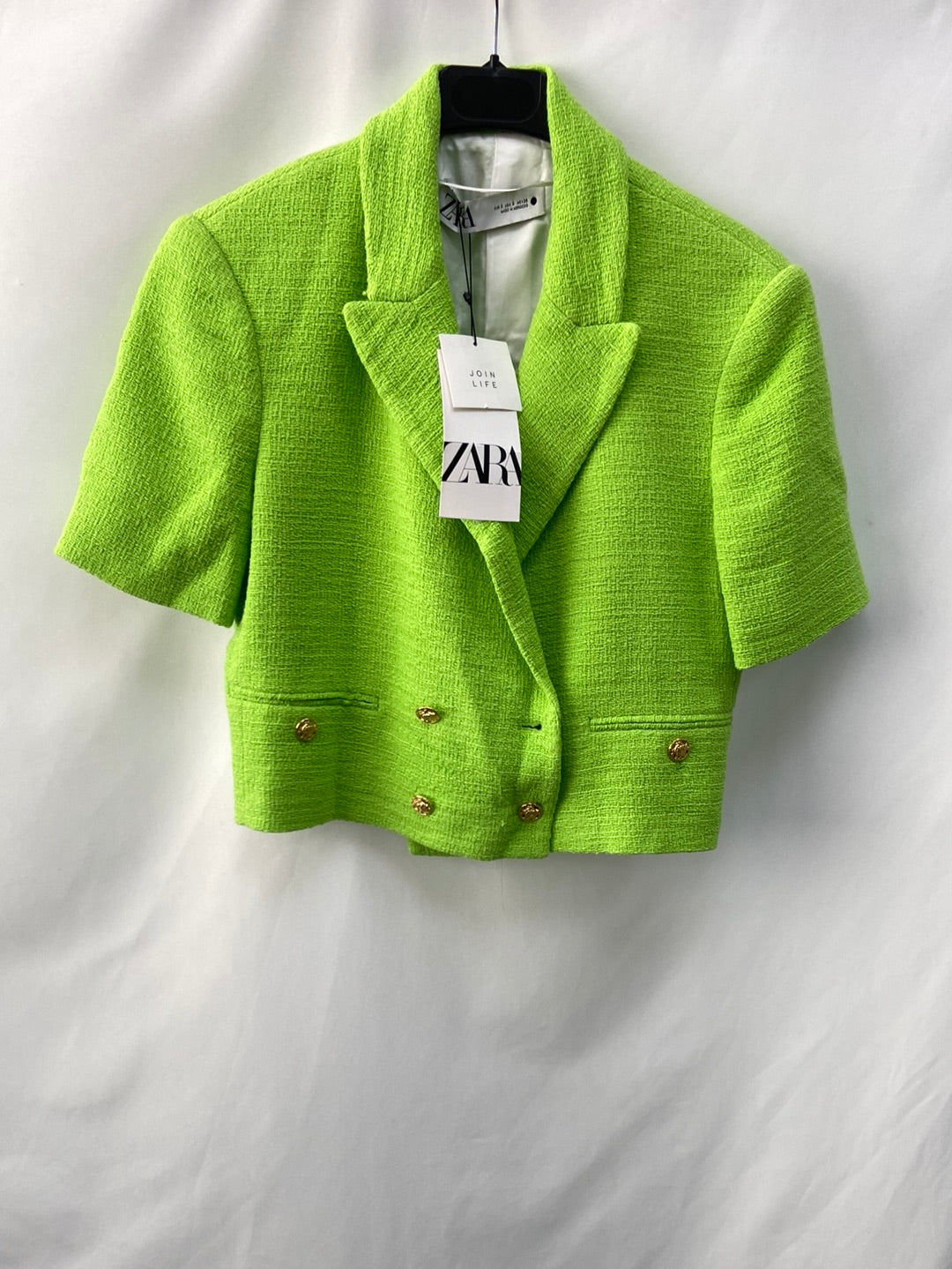 ZARA.Blazer crop manga corta T.s (tara)