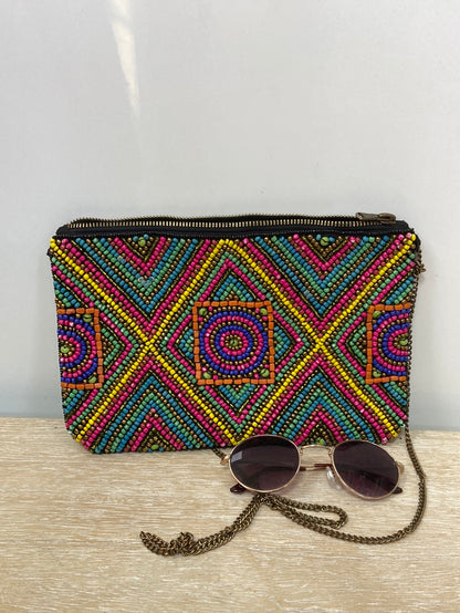 BLANCO.Bolso abalorios