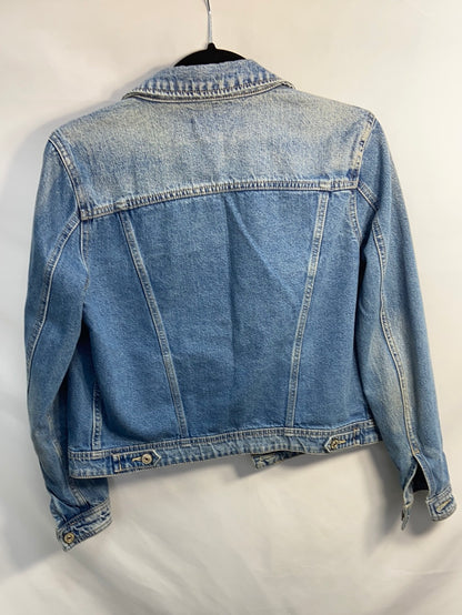 MANGO. Short distressed denim jacket TM