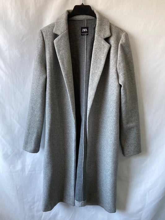 ZARA.Abrigo paño gris T.L(m)