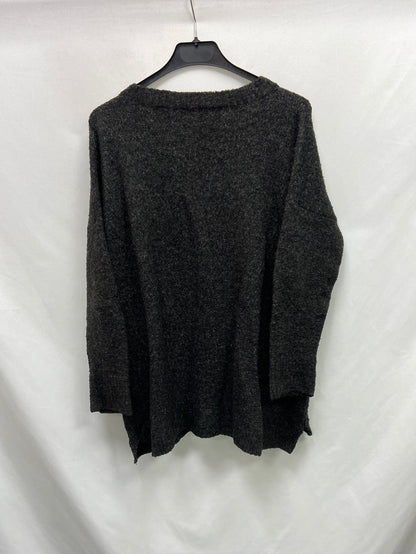 BROWNIE.Oversized gray TS sweater
