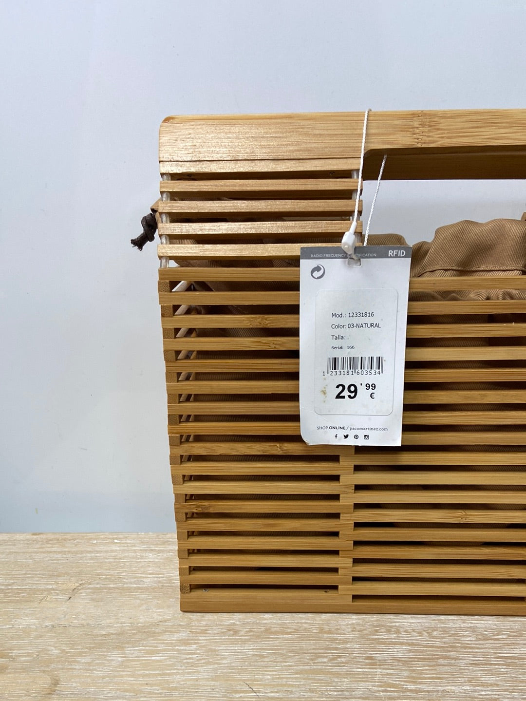 PACO MARTINEZ. Bolso madera