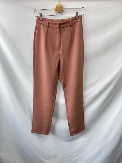 SHEIN.Pantalones pinzas rosa apagado T.S