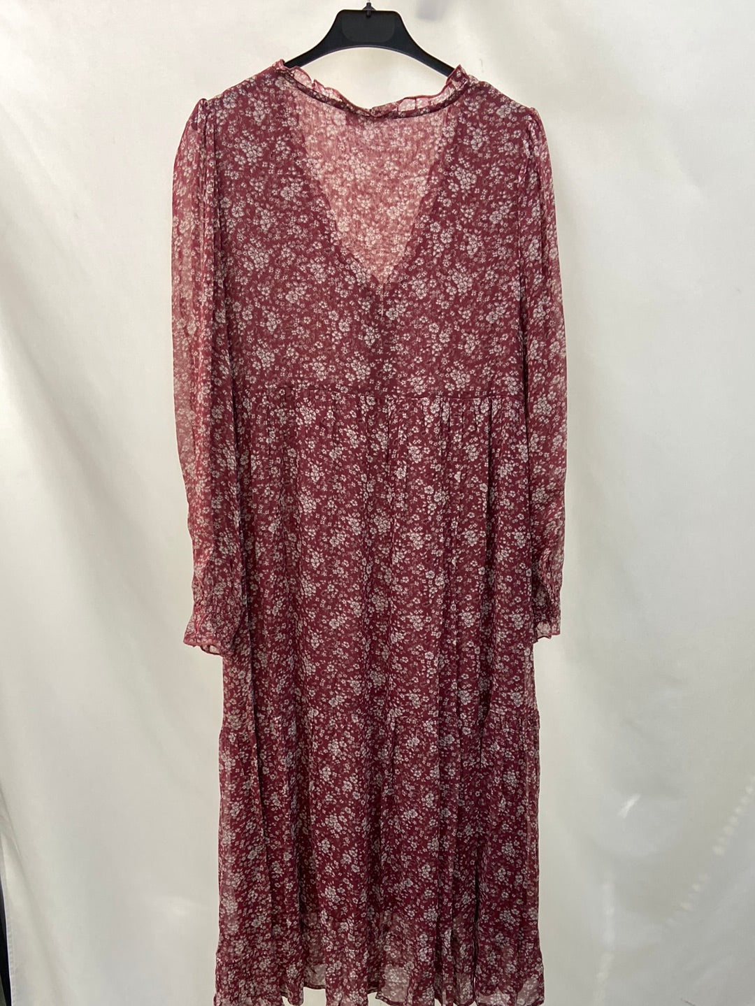 BROWNIE. Vestido burdeos flores T.s/m