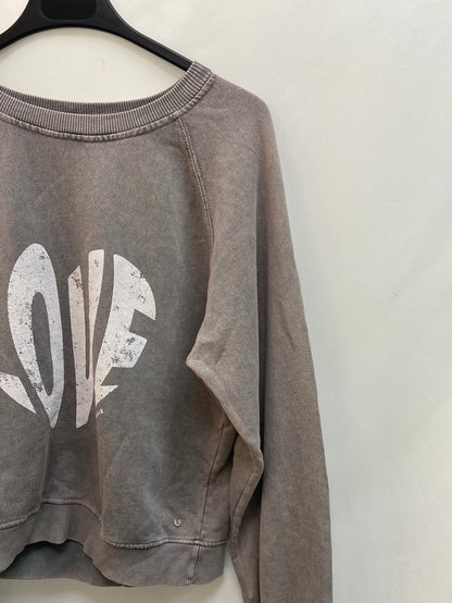 BROWNIE.Sudadera gris efecto desgastado T.XS-S