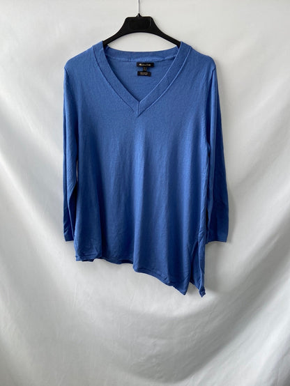 market.MASSIMO DUTTI. Jersey azul asimetrico T.m