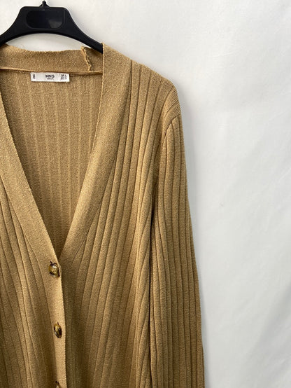 MANGO. Beige buttoned TS cardigan