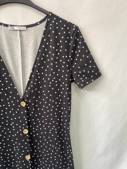 ZARA.Vestido midi lunares T.M