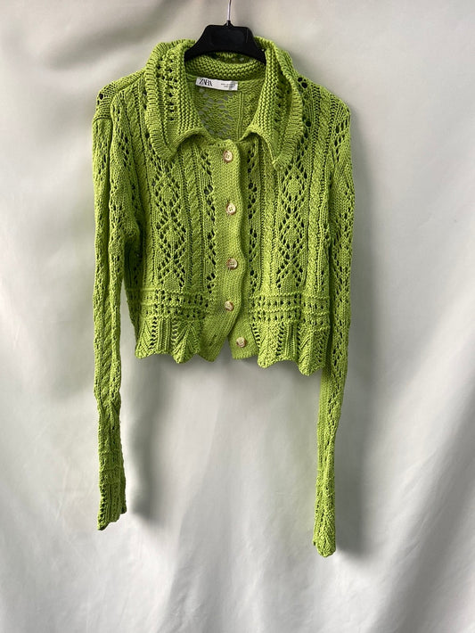 ZARA.Green crochet cardigan Ts