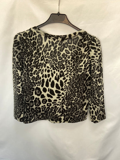 SHANA. Animal print short cardigan S.XL(m)