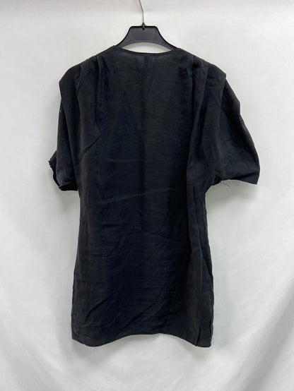ZARA.Vestido corto negro abotonado T.S