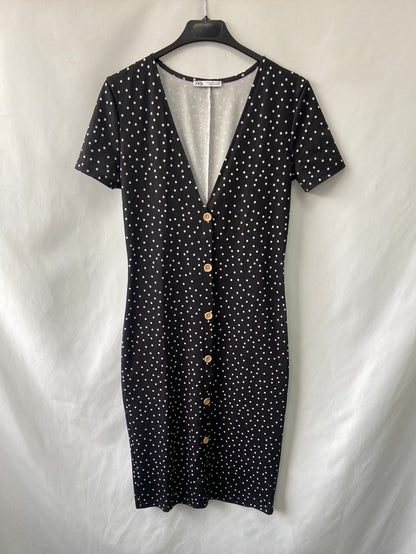 ZARA.Vestido midi lunares T.M