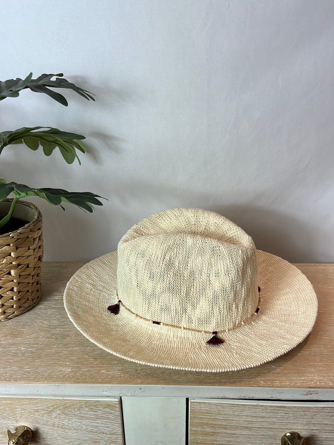 OYSHO. Sombrero rafia beige. T M