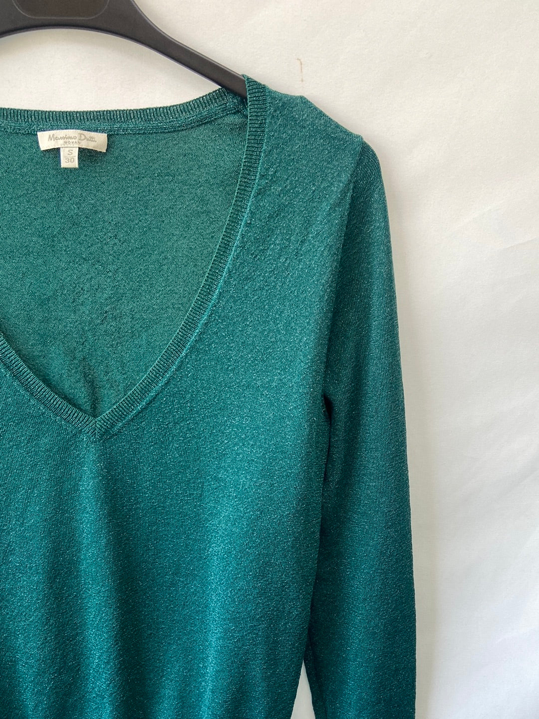 MASSIMO DUTTI.Green bright jersey Ts