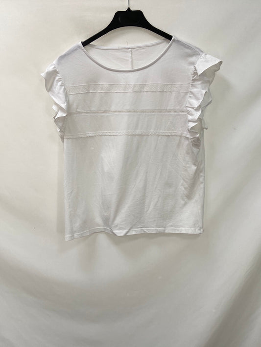 OTRAS.Camiseta blanca detalles encaje TU (S)