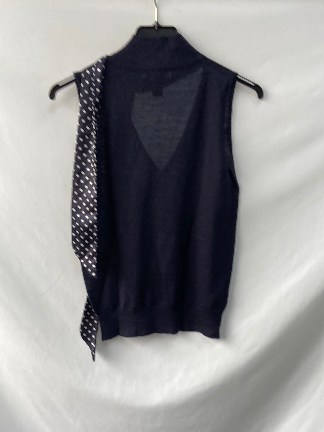 MANGO.Top azul punto lazada T.s