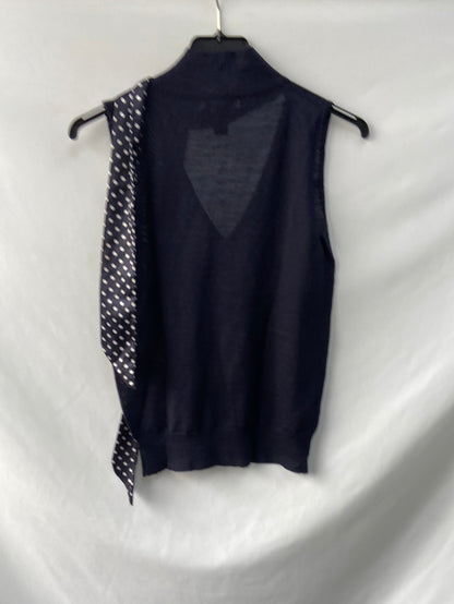 MANGO.Top azul punto lazada T.s