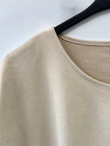 MANGO.Top beige antelina T.M