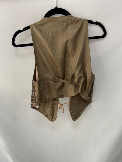 MASSIMO DUTTI.Chaleco abalorios T.s