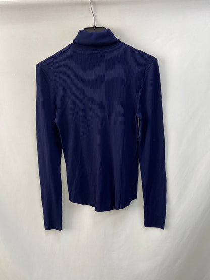 MarketZARA.Blue ribbed knit sweater Tm
