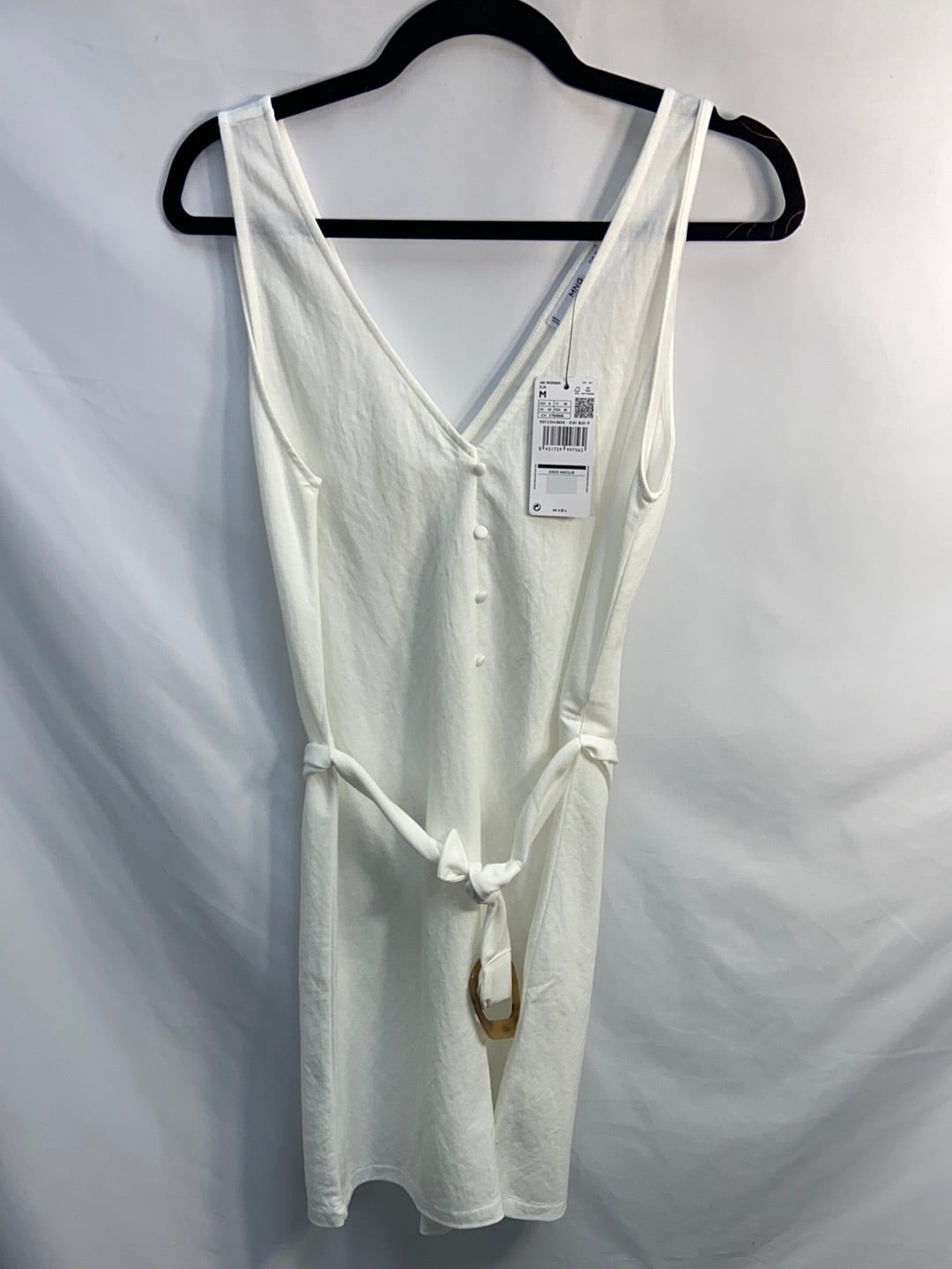 MANGO.Vestido blanco textura T.M