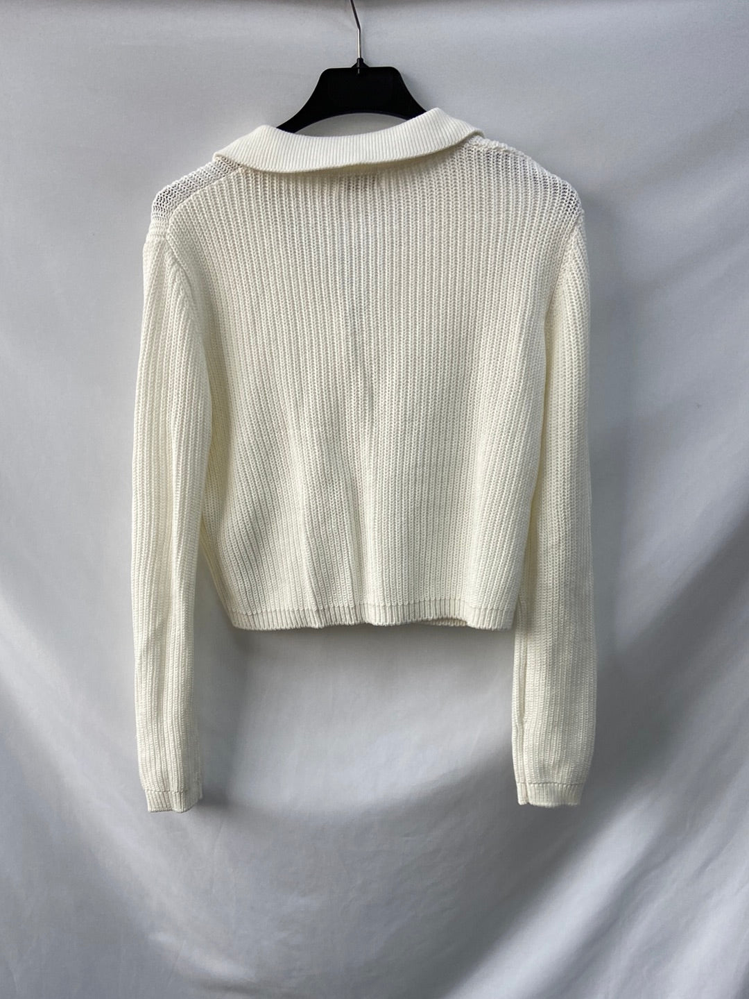 STRADIVARIUS.Jersy/white knit cardigan buttons Tm