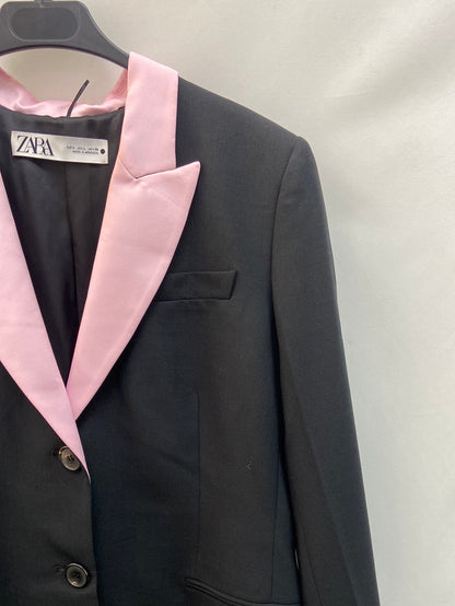ZARA. Two-tone blazer with bow tie
