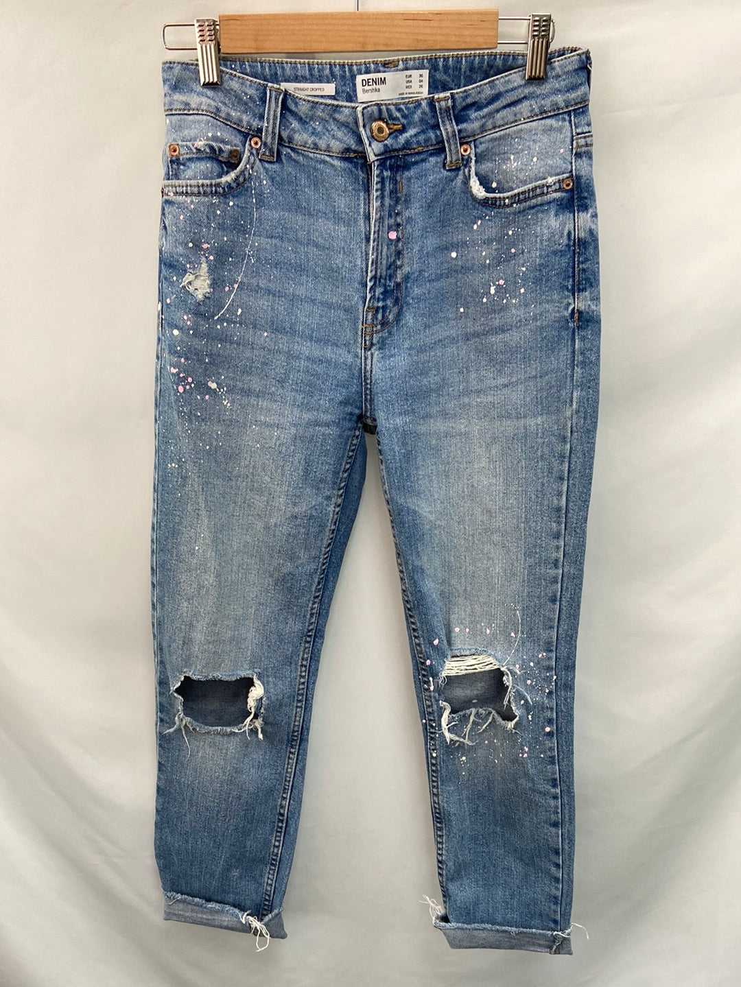 BERSHKA.Pantalones pintura T.36