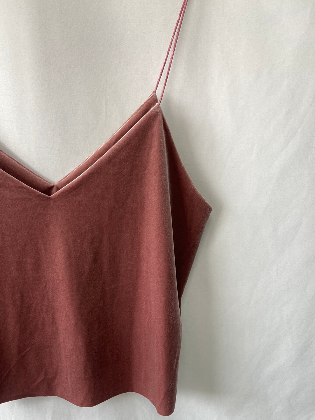 BERSHKA.Pink velvet top TM