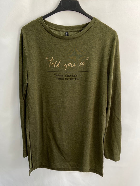 STRADIVARIUS.Long thin green sweater TL