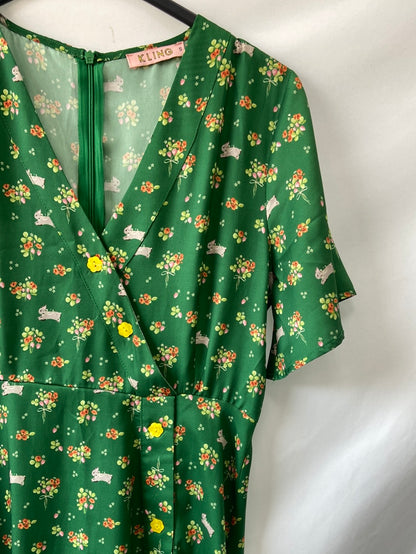KLING.Vestido largo verde T.s