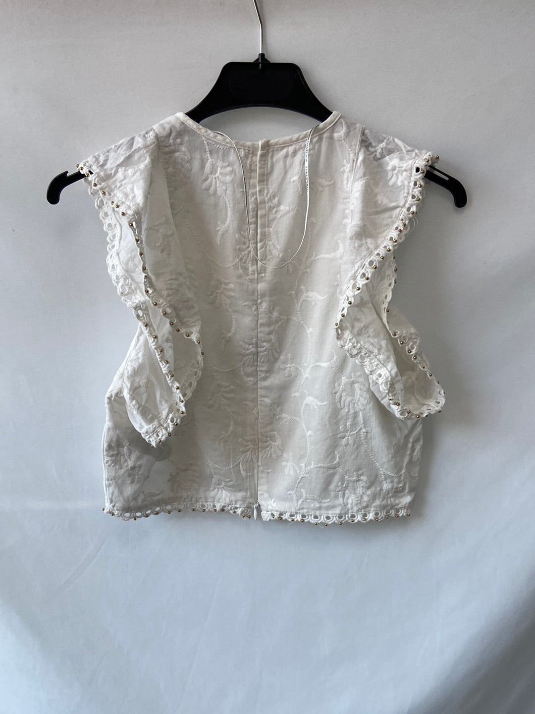 ZARA.Top cortito bordado T.S