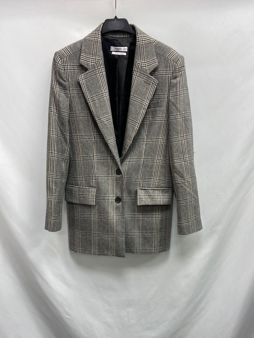 MANGO. Oversized checked blazer T.xs