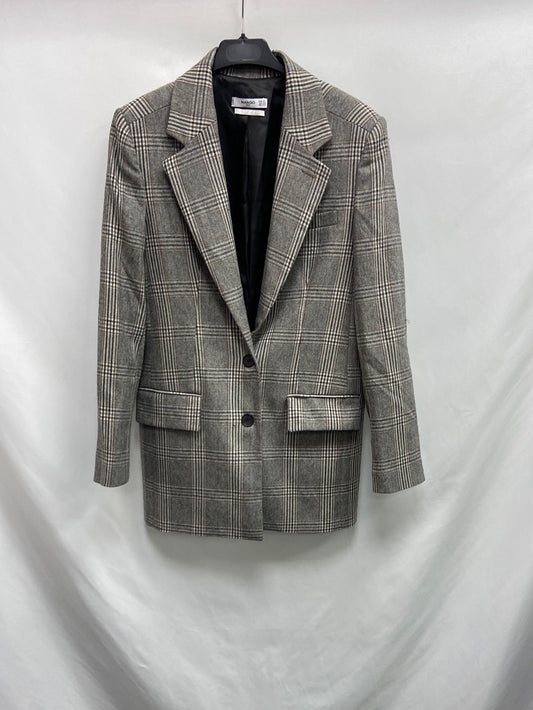 MANGO. Blazer oversized cuadros T.xs