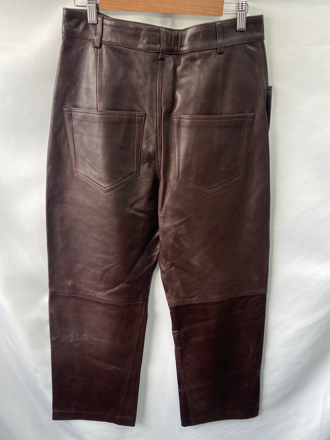 ZARA. Brown leather pants TM