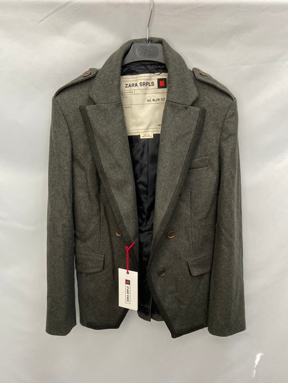 ZARA SRPLS.Blazer jaspeada verde T.s