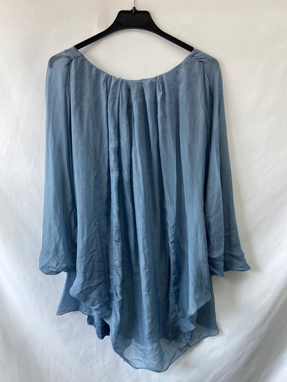 OTHERS.Blue double-layer blouse TM/L
