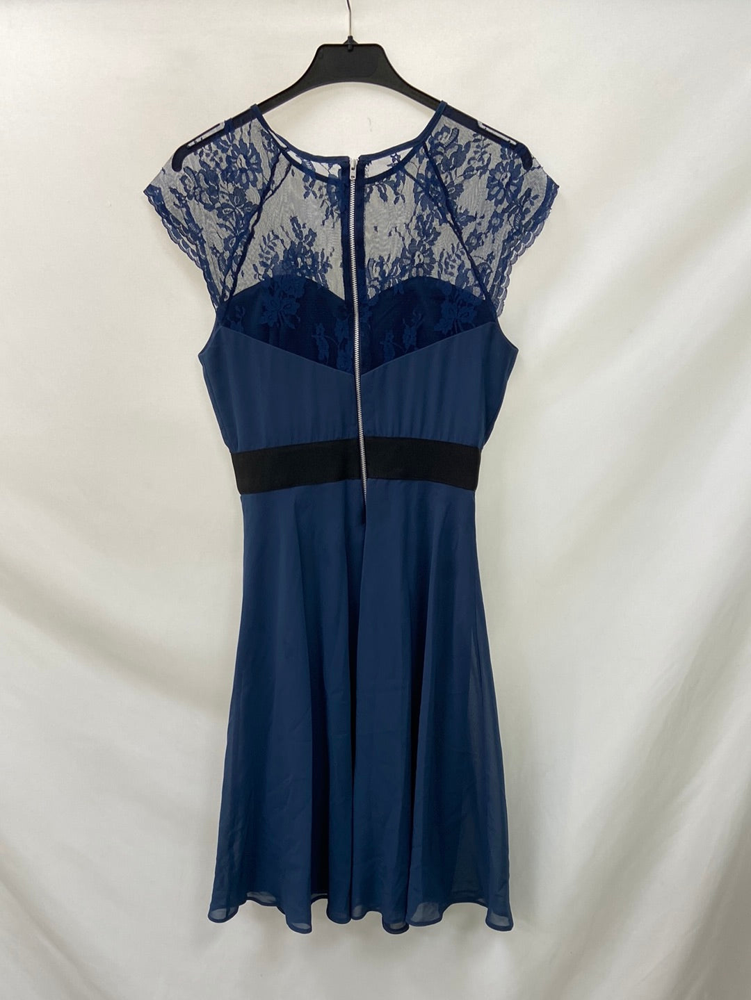 MarketOTRAS.Vestido azul encaje T.S
