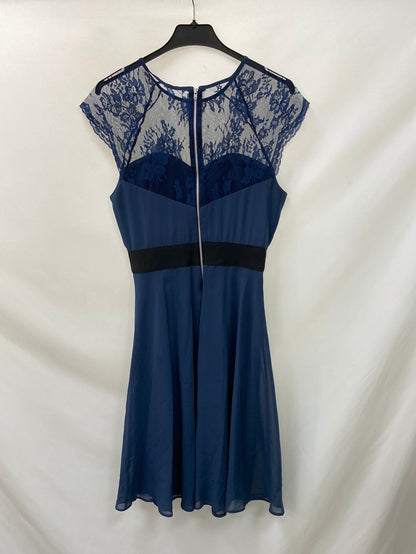 MarketOTRAS.Vestido azul encaje T.S