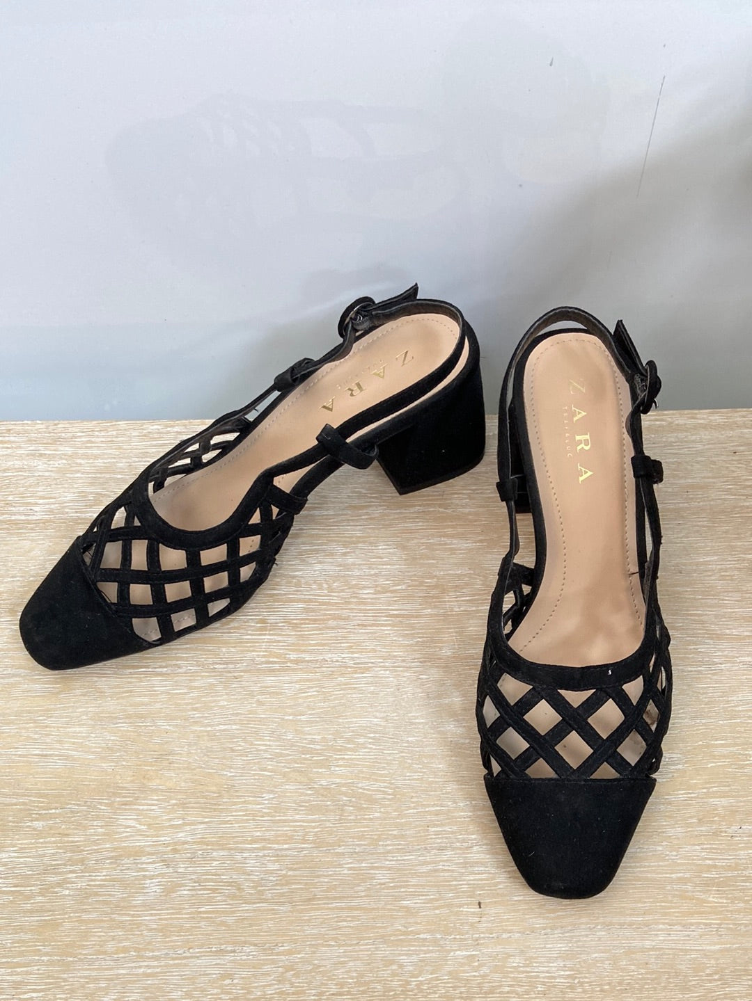 ZARA. Black mesh shoes, size 36