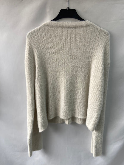 PULL&BEAR.Rebeca punto pelito beige T.L